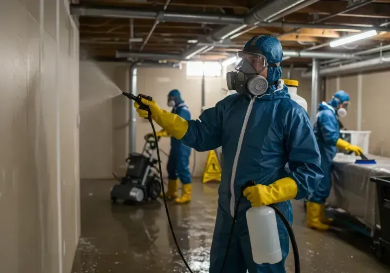 Basement Sanitization and Antimicrobial Treatment process in Unicoi, TN